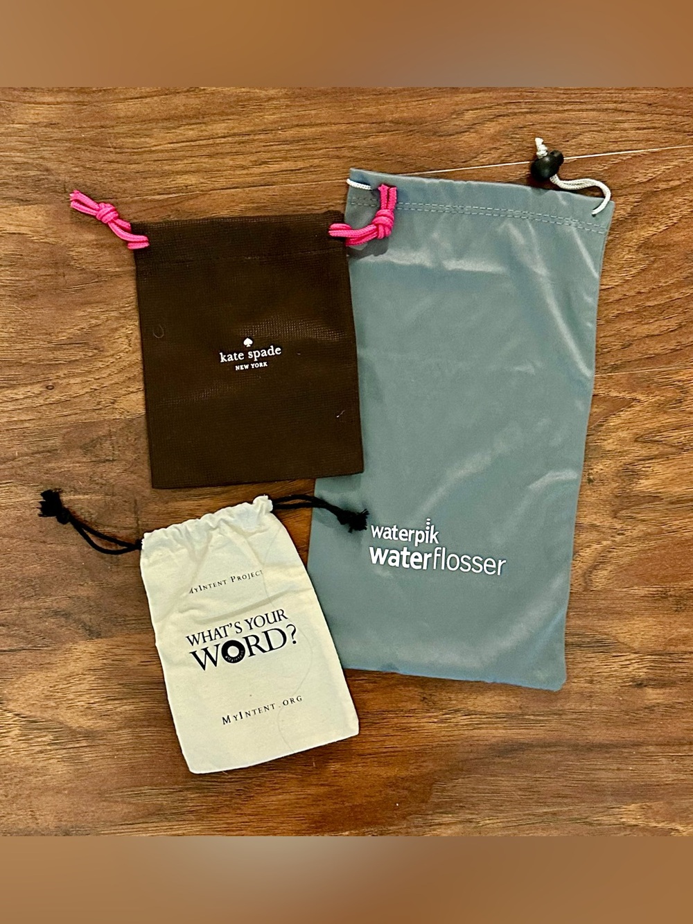 Drawstring bags - Kate Spade, Waterpik, What’s Your Word